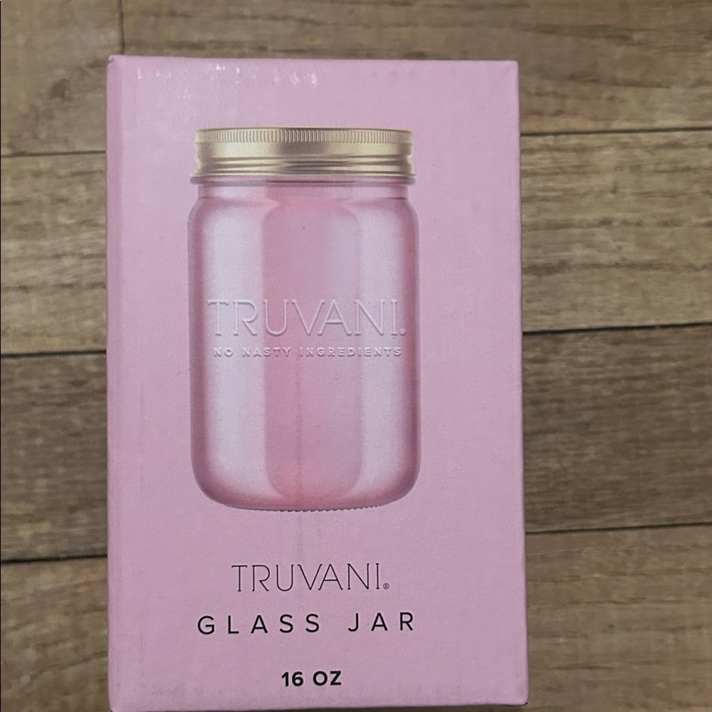 Pink Glass Jar - 16 oz